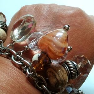 Nwt Crystal & Heart Stone Bracelet